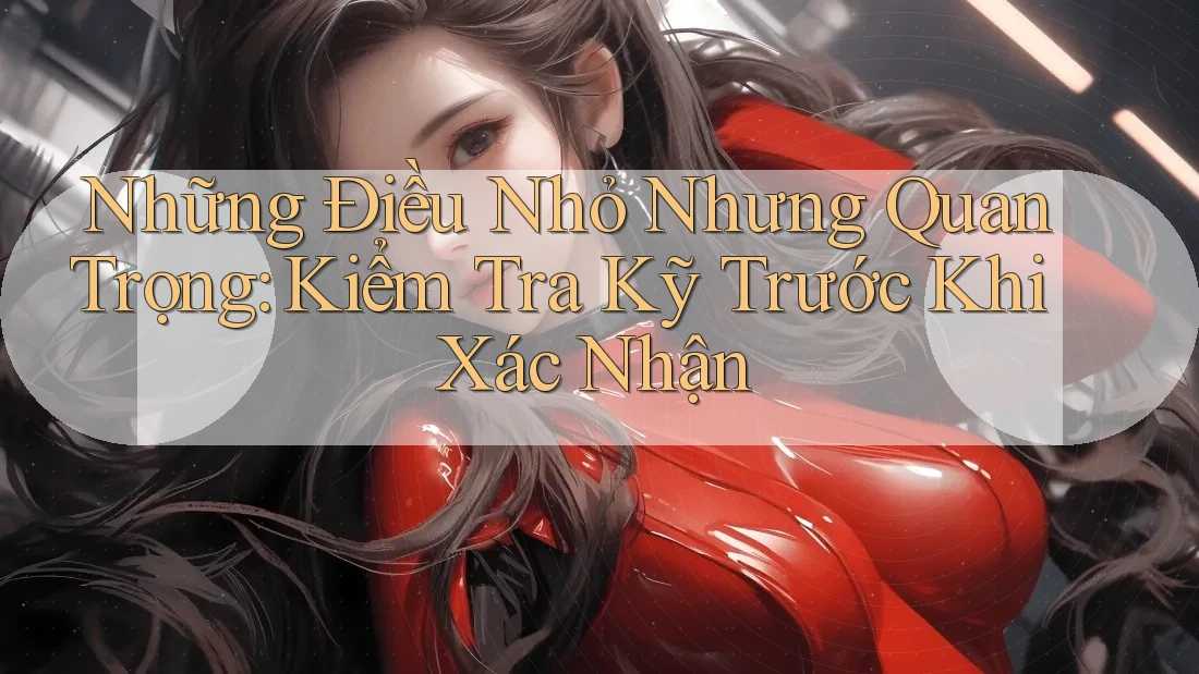 Những Điều Nhỏ Nhưng Quan Trọng: Kiểm Tra Kỹ Trước Khi Xác Nhận Những Điều Nhỏ Nhưng Quan Trọng: Kiểm Tra Kỹ Trước Khi Xác Nhận